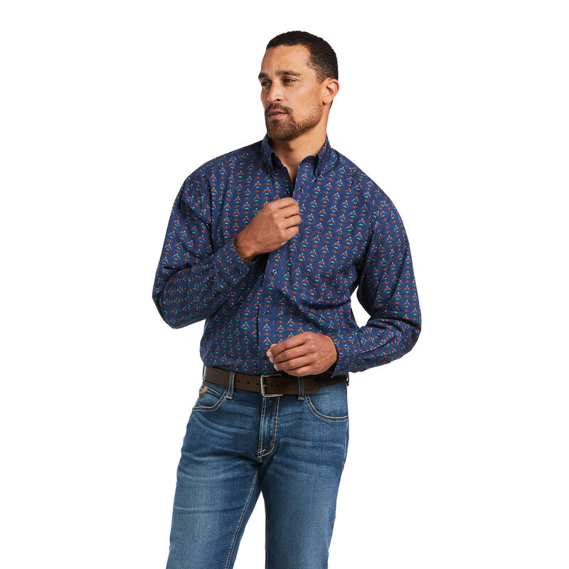 Ariat Hemden Herren - Damien Classic Fit DunkelBlau ( OWZTE-3764 )